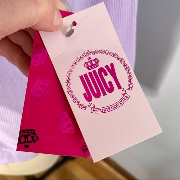 Juicy By Juicy Couture Womens Boat Neck Long Sleeve T-Shirt-Lilac- Size XL- NWT - Picture 8 of 9